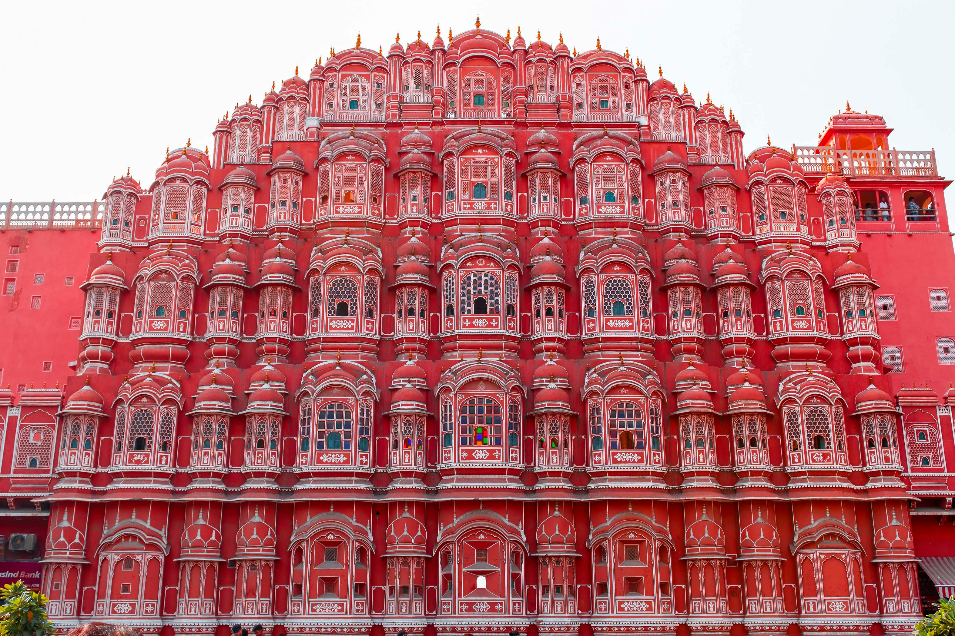 Family at Hawa Mahal in Jaipur
